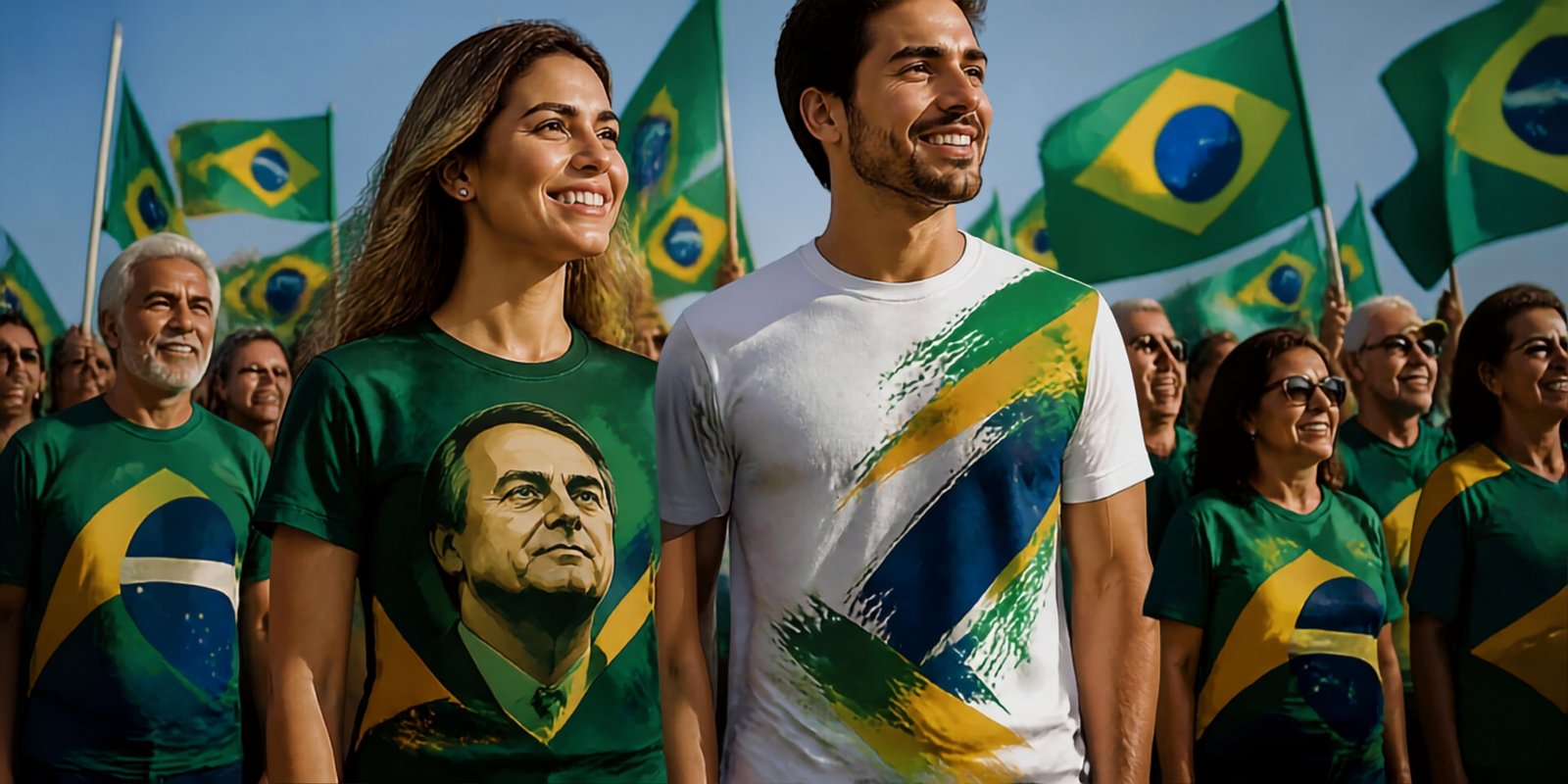 Kit de Camisetas do Bolsonaro — campanha com temática brasileira